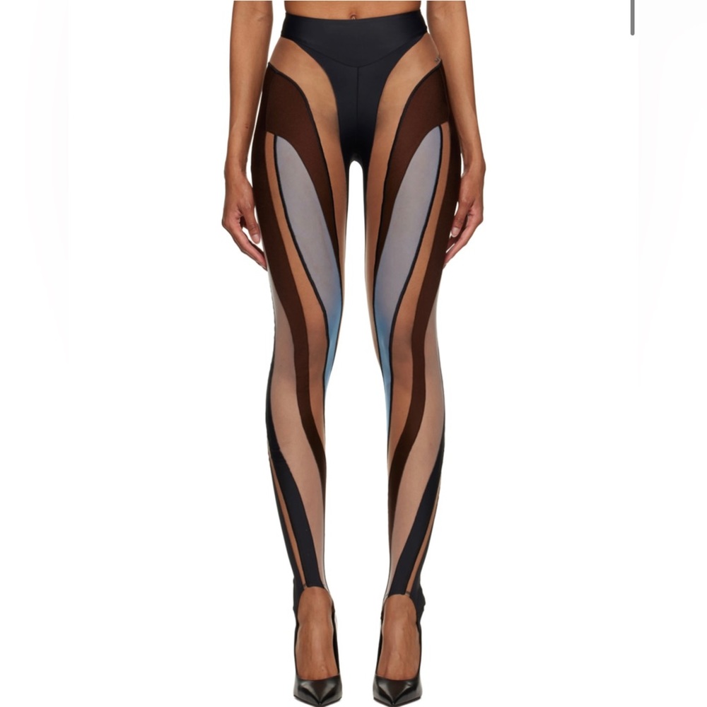 Mugler sheer spiral leggings